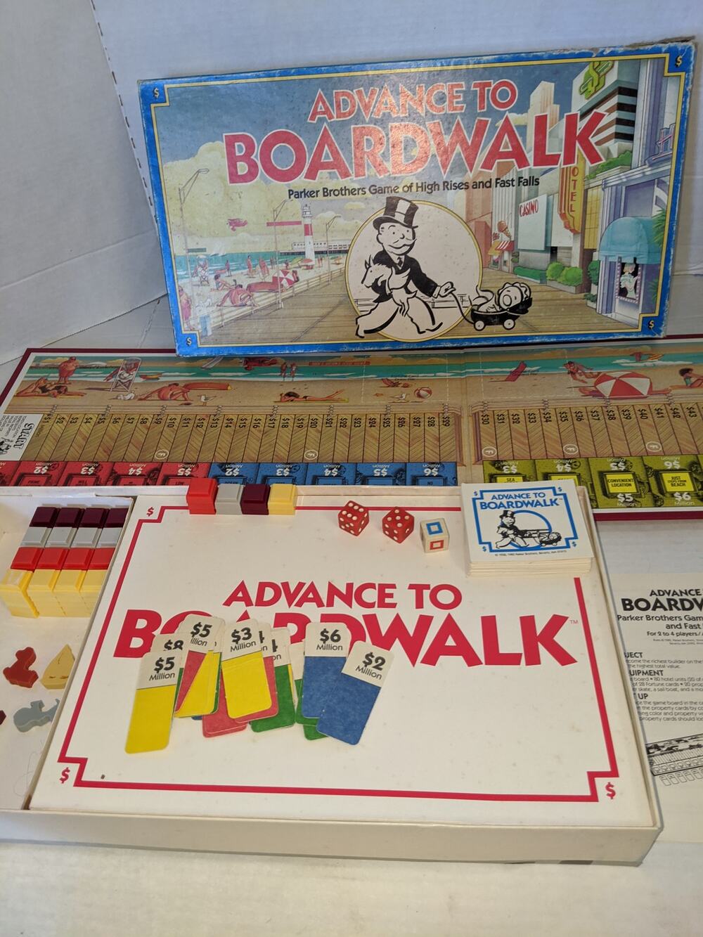 Vintage 1985 Advance To Boardwalk Board Game Parker Brothers Complete